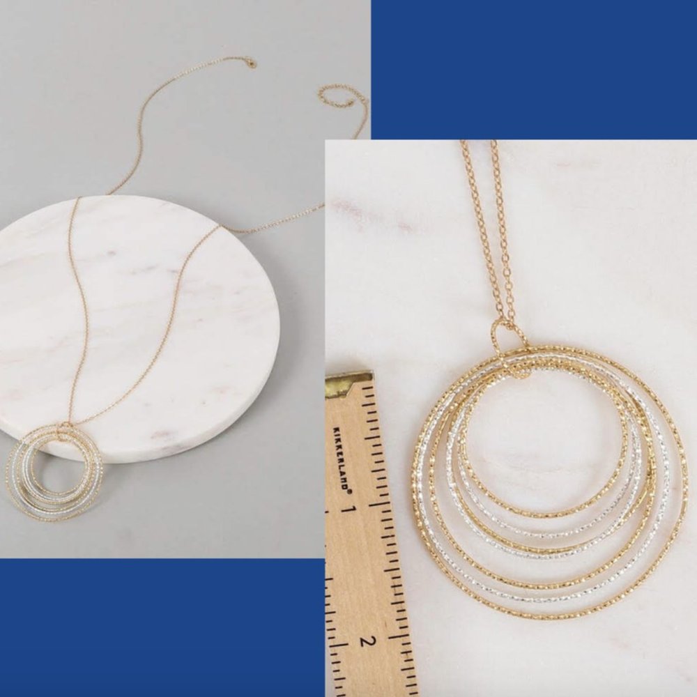 Mixed Metal Circle Necklace
